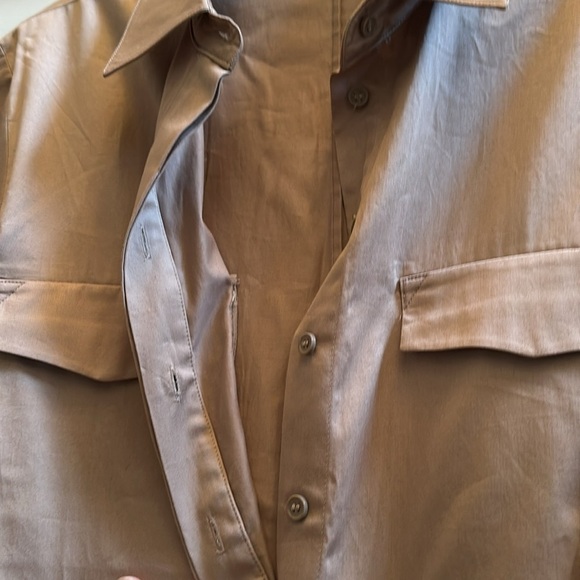 & Other Stories Workwear Boilersuit Tie Waist Straight Leg Jumpsuit Beige Sz4 - Picture 7 of 11